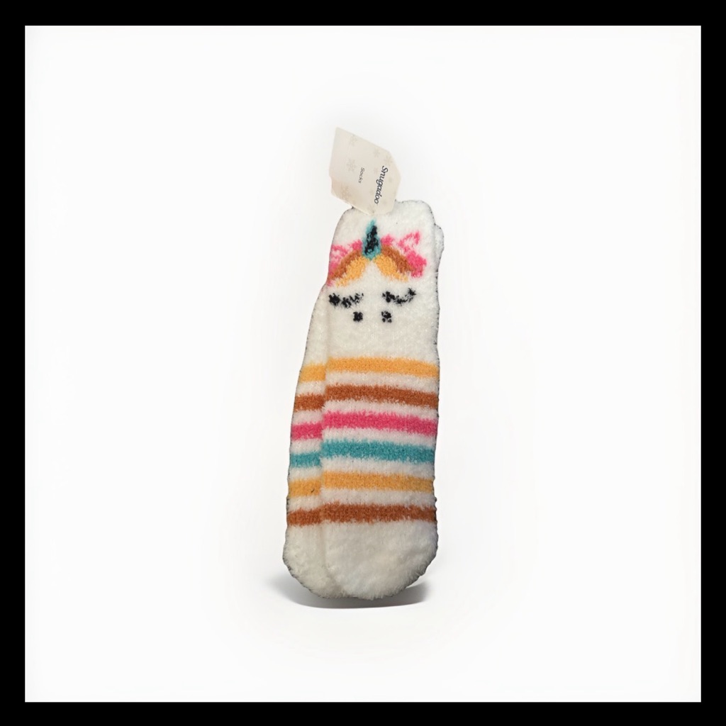 Snugadoo Unicorn Fuzzy Socks With Stripes - Nwt